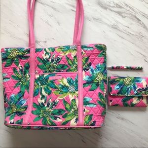 Vera Bradley Tropical Paradise Trimmed Tote Set (